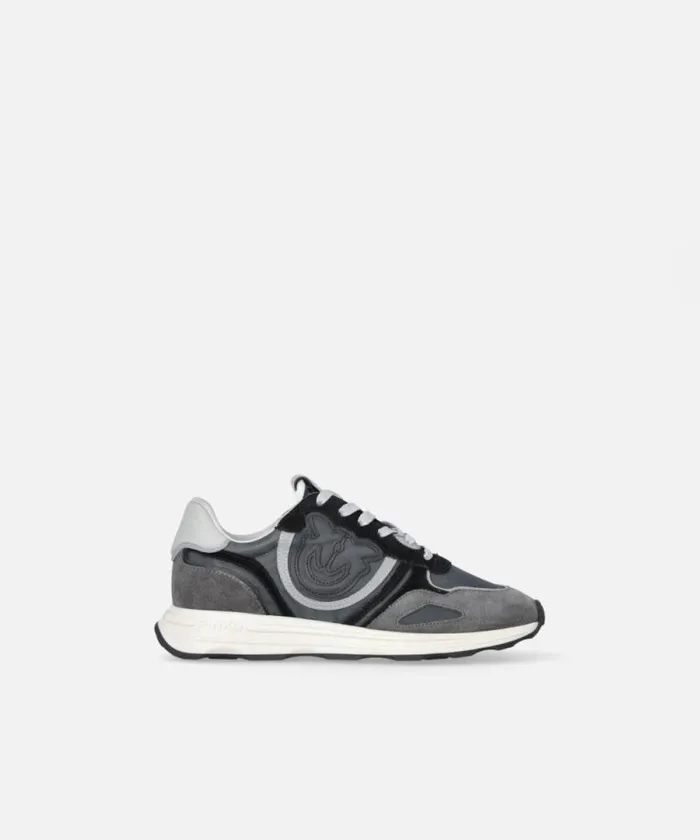 Women Sneakers Pinko Suede Sneakers With Logo Limo Black