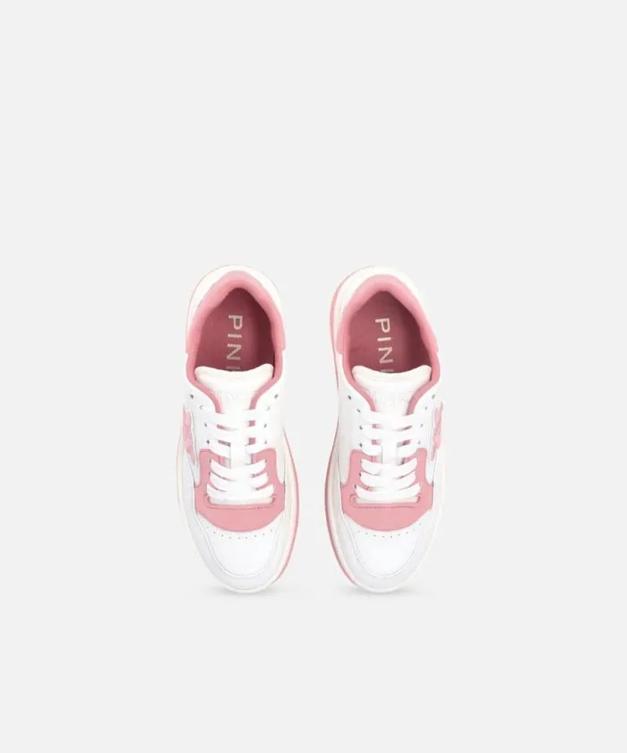 Women Sneakers Pinko Twotone Sneakers With Logo Embroidery Milkpink Women Sneakers Pinko Twotone Sneakers With Logo Embroidery Milkpink