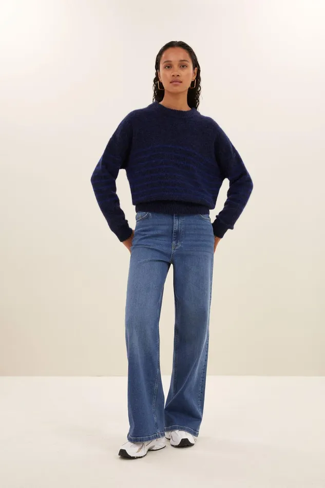 Women Sonny Stripe Pullover Midnight Bybar Pullovers