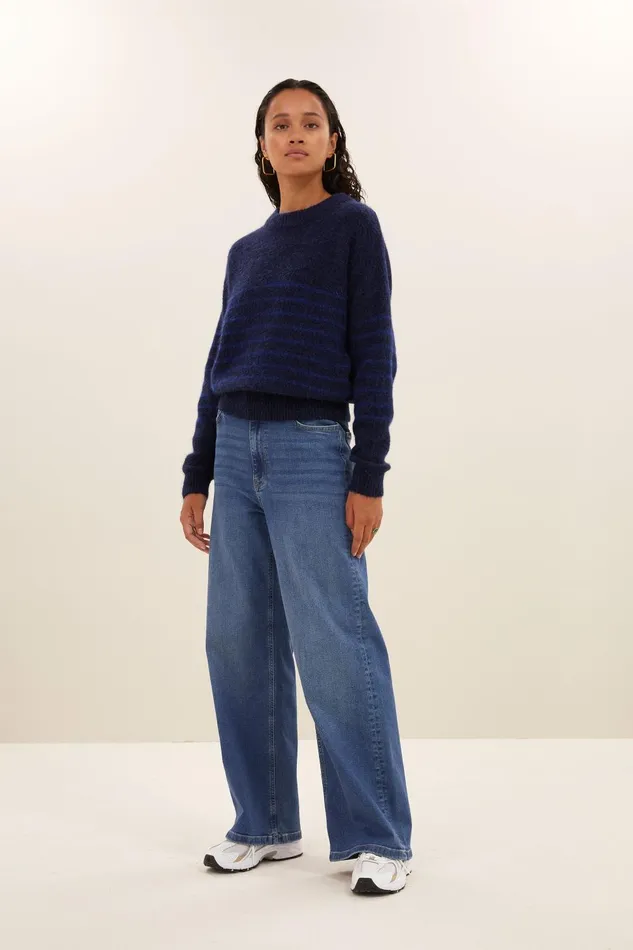 Women Sonny Stripe Pullover Midnight Bybar Pullovers