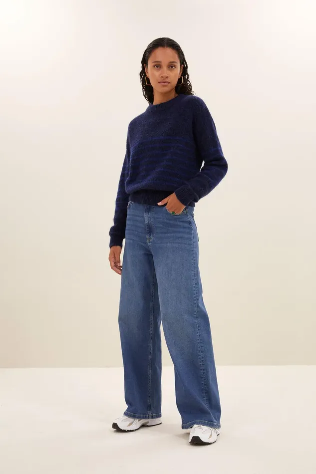 Women Sonny Stripe Pullover Midnight Bybar Pullovers