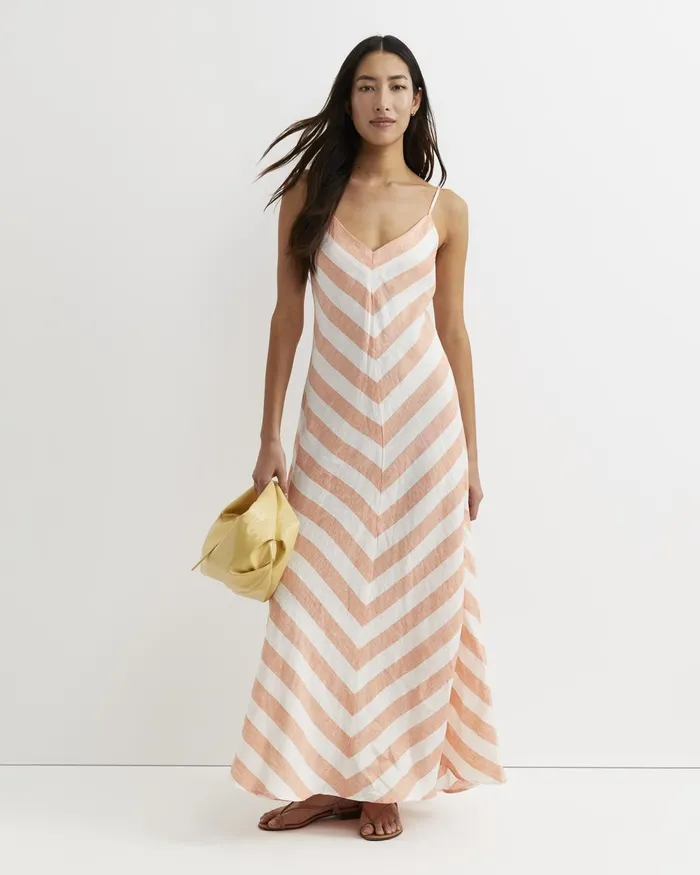 Women Sportscraft Dresses Callie Stripe Slip Dress Orangewhite