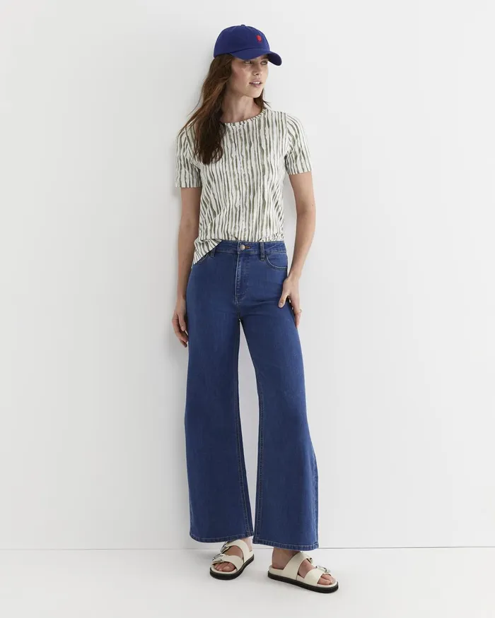 Women Sportscraft Tops and Tees Tina Stripe Mercerised Tee Whitekhaki