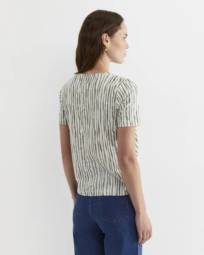 Women Sportscraft Tops and Tees Tina Stripe Mercerised Tee Whitekhaki