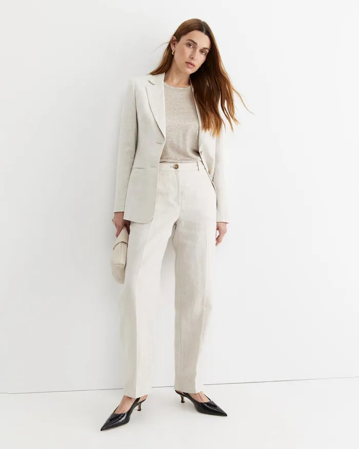 Women Sportscraft Tops and Tees Tonia Foil Linen Tee Champagne