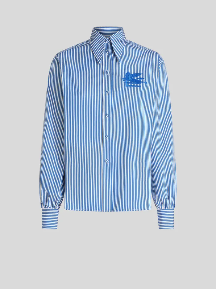 Women Striped Shirt With Logo Etro Shirts And Blouses