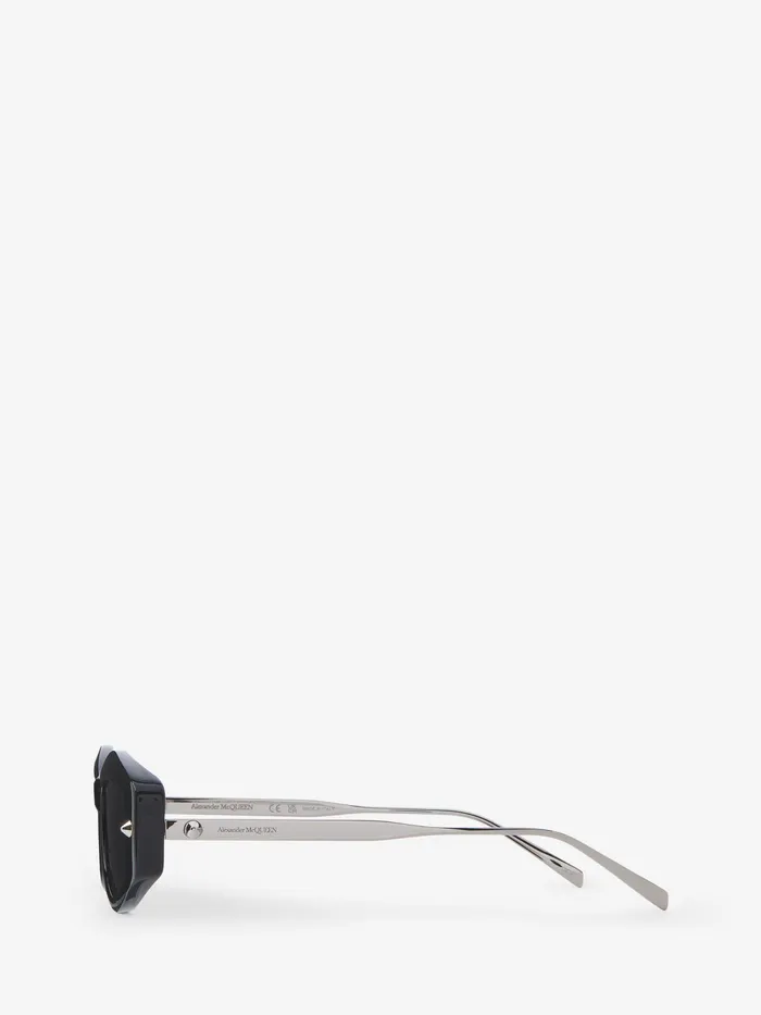 Women Sunglasses Alexander McQueen Spike Studs Geometrical Sunglasses Blacksmoke