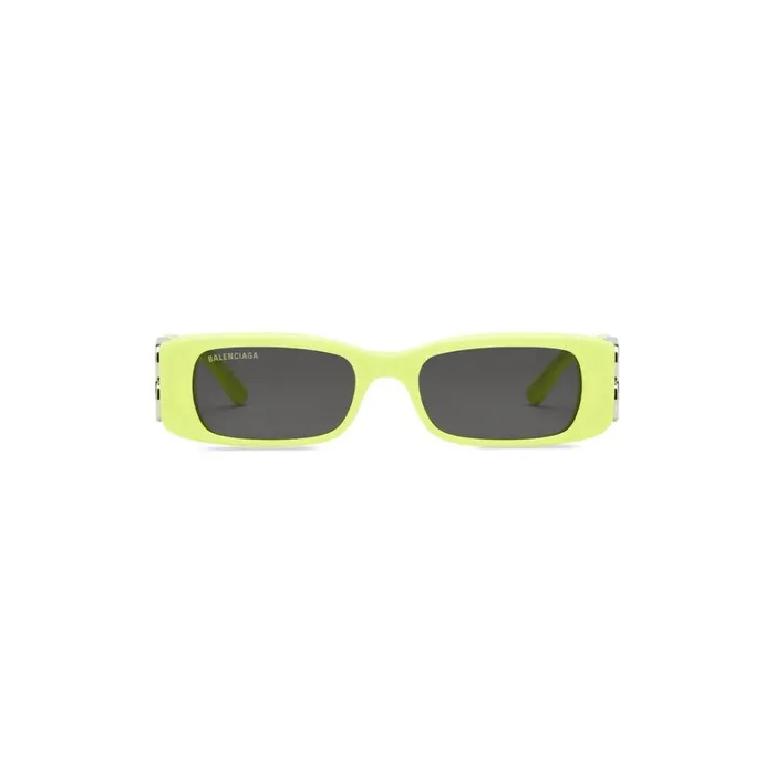Women Sunglasses Balenciaga Dynasty Rectangle Sunglasses In Yellow