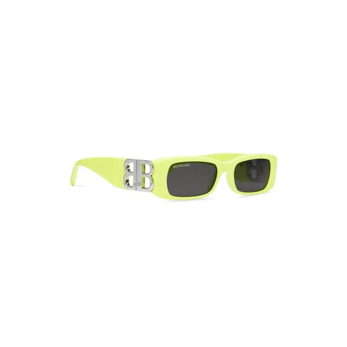 Women Sunglasses Balenciaga Dynasty Rectangle Sunglasses In Yellow