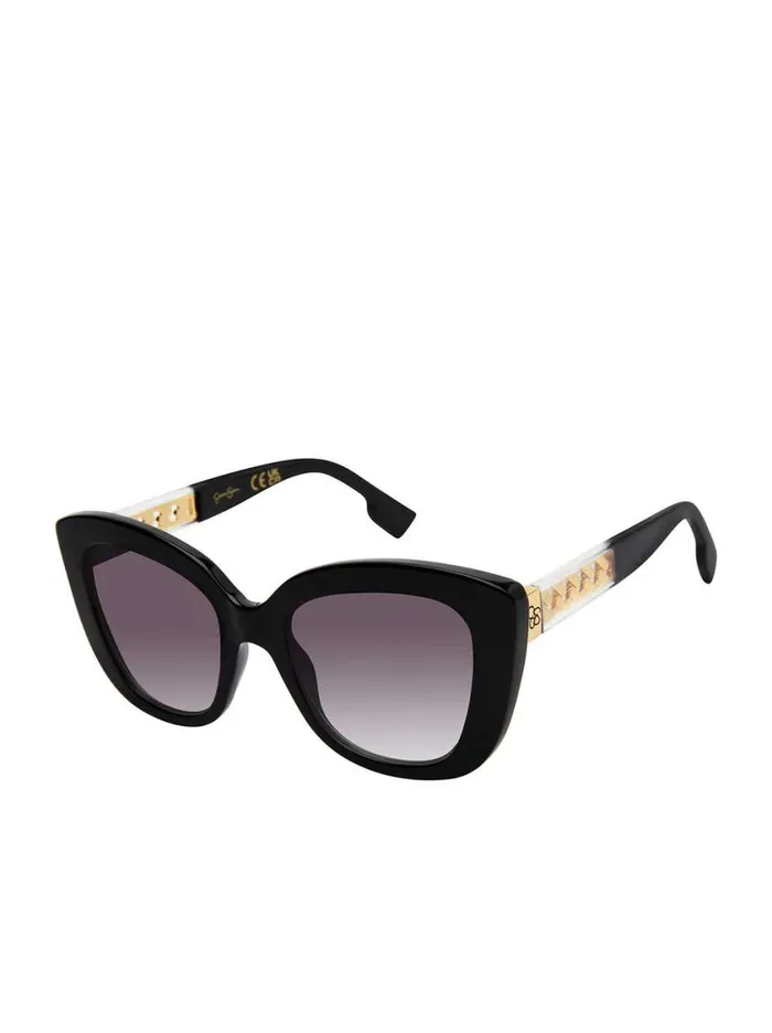 Women Sunglasses Jessica Simpson Glamorous Cat Eye Sunglasses In Black and Clear Women Sunglasses Jessica Simpson Glamorous Cat Eye Sunglasses In Black and Clear