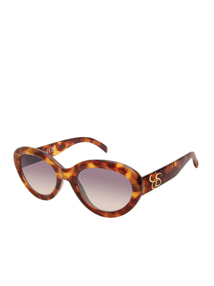 Women Sunglasses Jessica Simpson Round Cat Eye Sunglasses In Tortoise