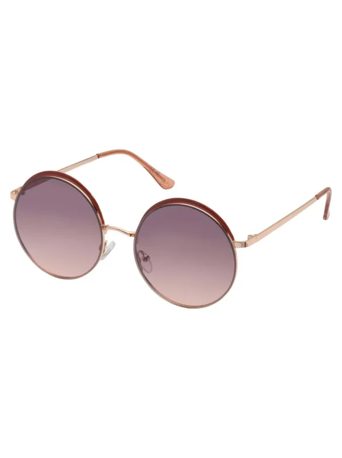 Women Sunglasses Jessica Simpson Vintage Round Metal Sunglasses In Rose Gold and Tan Women Sunglasses Jessica Simpson Vintage Round Metal Sunglasses In Rose Gold and Tan
