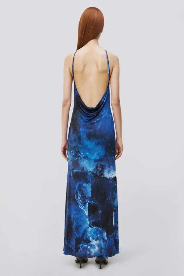 Women Sunnie Gown Blue Rock Crystal Print Jonathan Simkhai Dresses and Jumpsuits