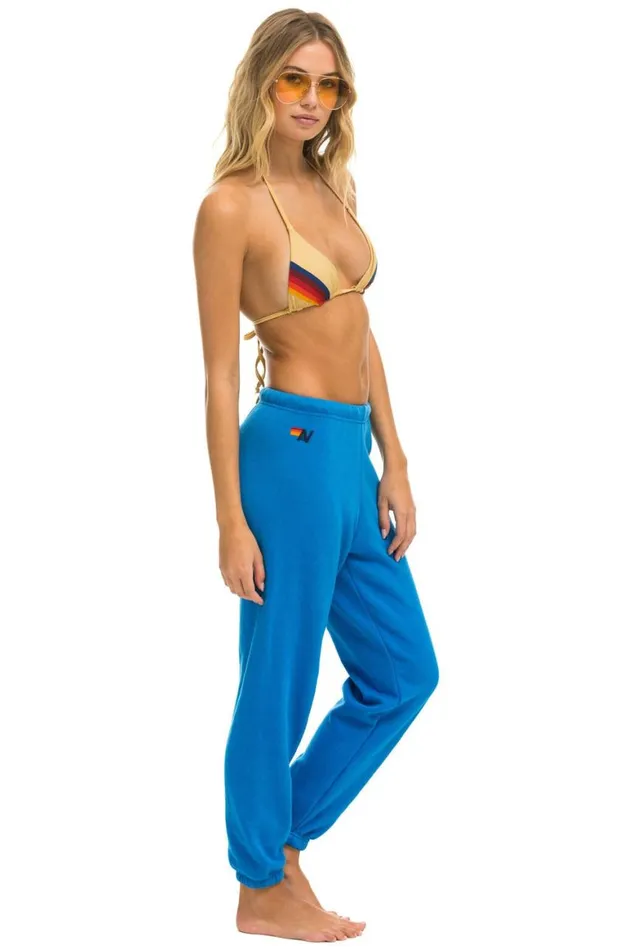 Women Sweatpants Aviator Nation 5 Stripe Sweatpants 8211 Ocean