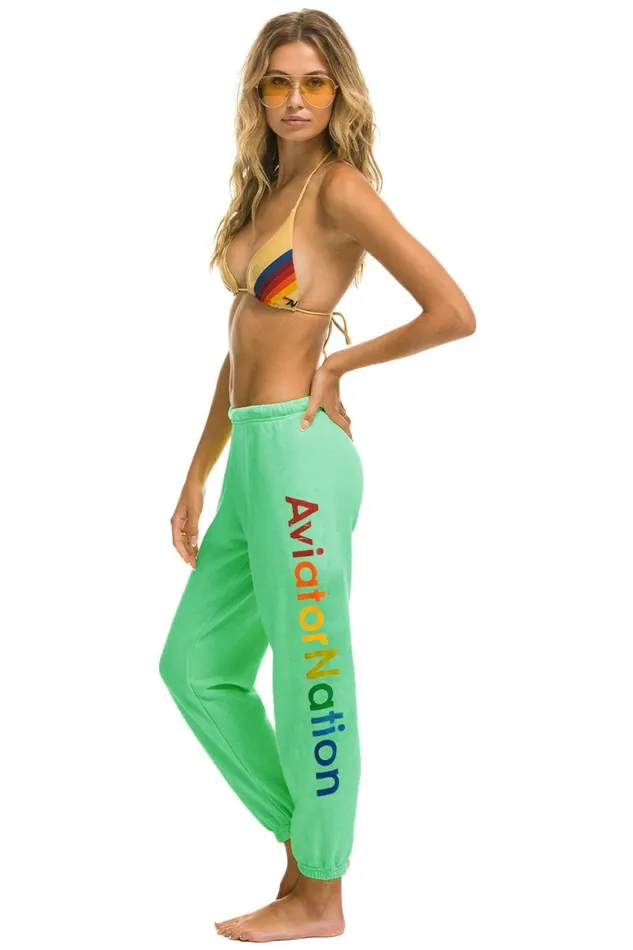 Women Sweatpants Aviator Nation Aspen Sweatpants 8211 Mint
