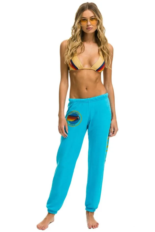 Women Sweatpants Aviator Nation Aspen Sweatpants 8211 Neon Blue