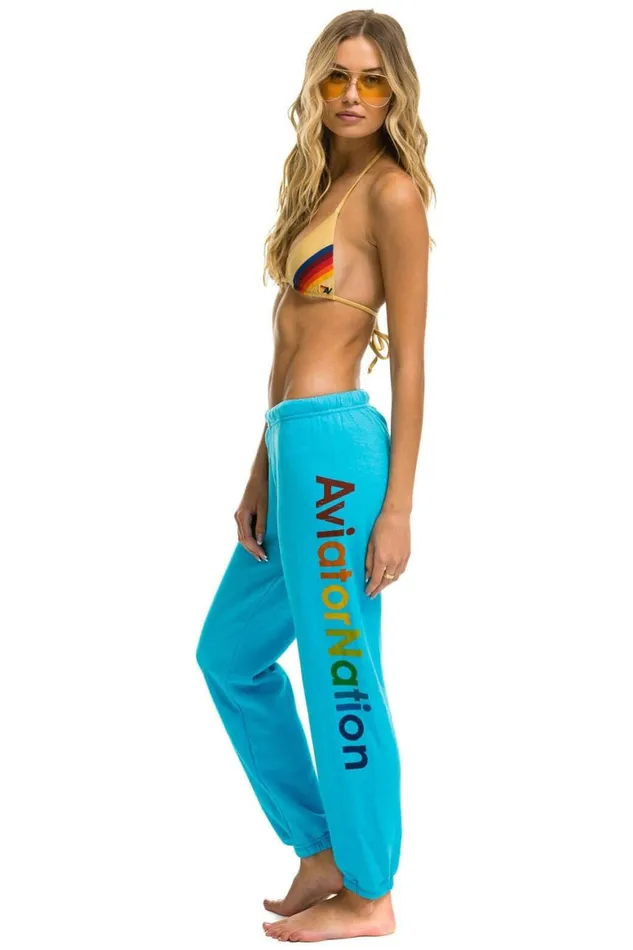 Women Sweatpants Aviator Nation Aspen Sweatpants 8211 Neon Blue