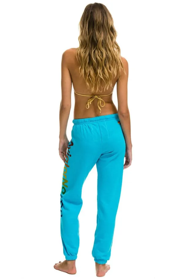 Women Sweatpants Aviator Nation Aspen Sweatpants 8211 Neon Blue