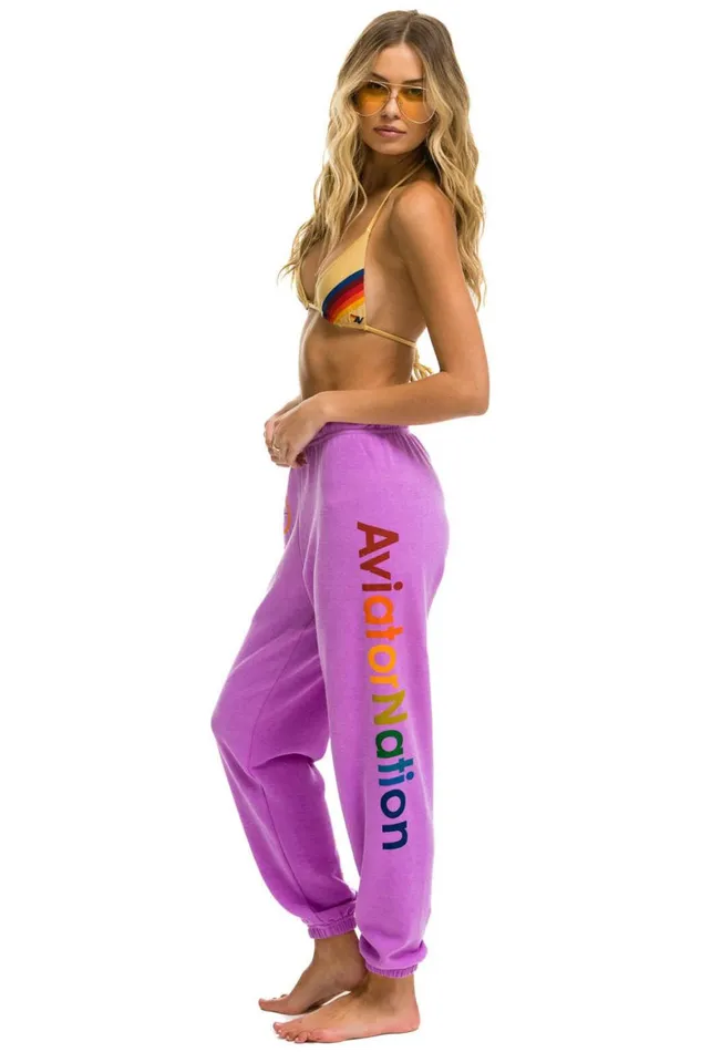 Women Sweatpants Aviator Nation Austin Sweatpants 8211 Neon Purple
