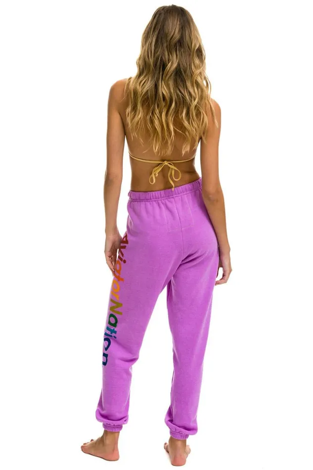 Women Sweatpants Aviator Nation Austin Sweatpants 8211 Neon Purple