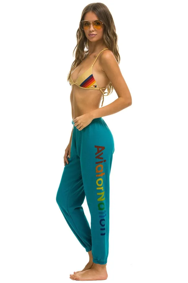 Women Sweatpants Aviator Nation La Jolla Sweatpants 8211 Teal