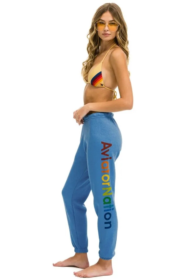 Women Sweatpants Aviator Nation Laguna Beach Sweatpants 8211 Cobalt