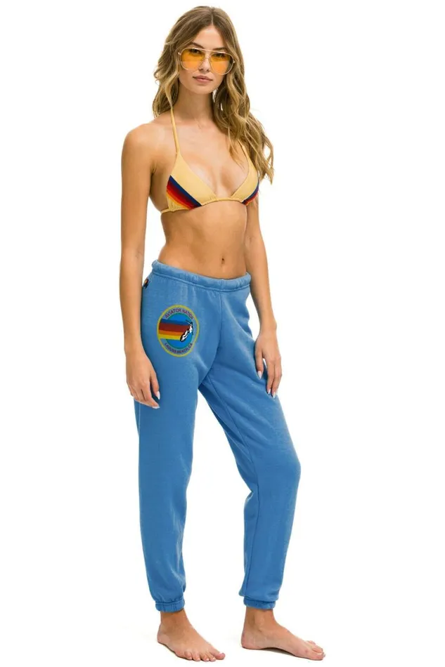Women Sweatpants Aviator Nation Laguna Beach Sweatpants 8211 Cobalt