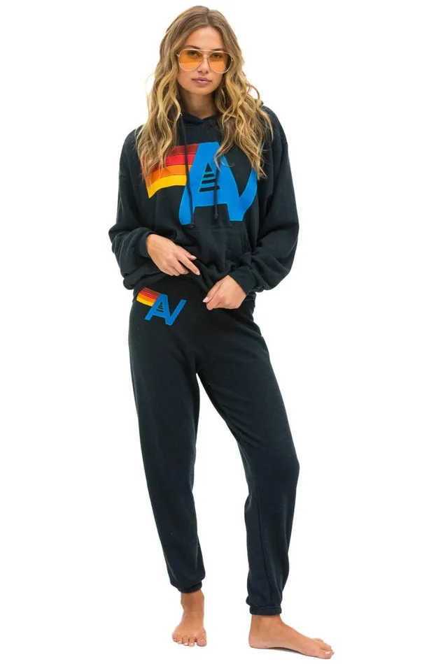Women Sweatpants Aviator Nation Logo Stitch Sweatpants 8211 Charcoal