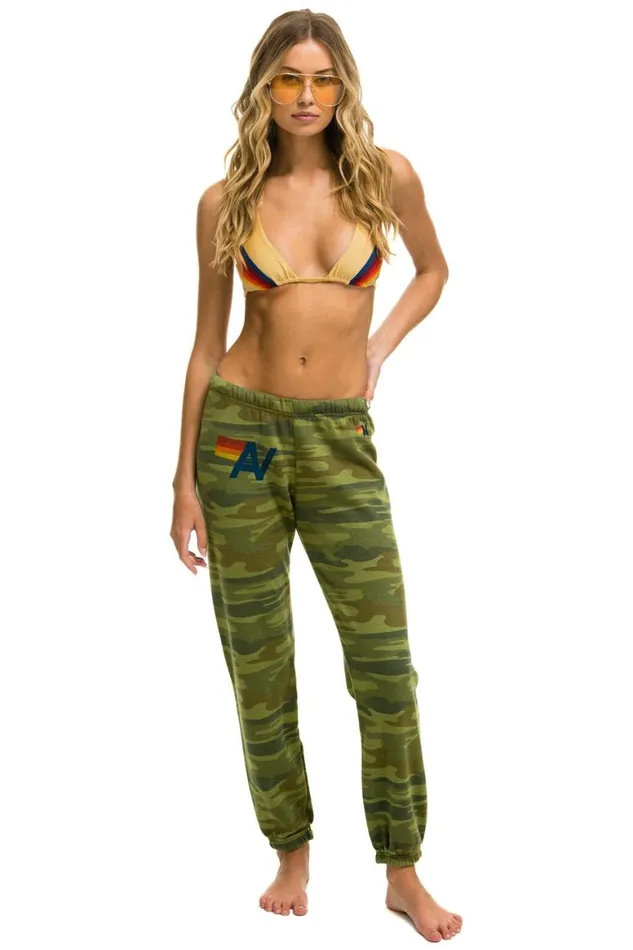 Women Sweatpants Aviator Nation Logo Sweatpants 8211 Camo