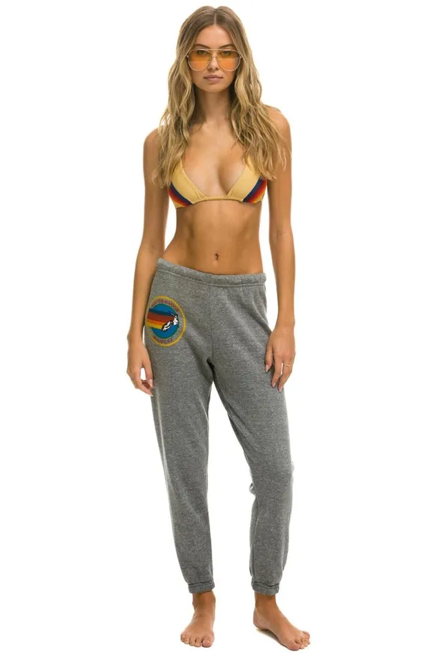 Women Sweatpants Aviator Nation Malibu Sweatpants 8211 Heather Grey