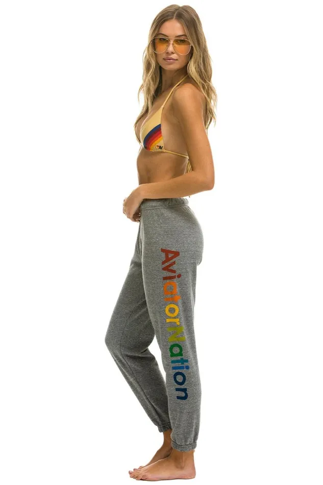 Women Sweatpants Aviator Nation Malibu Sweatpants 8211 Heather Grey
