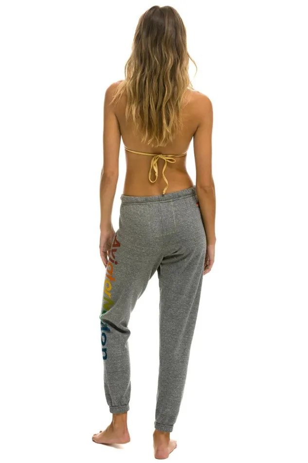 Women Sweatpants Aviator Nation Malibu Sweatpants 8211 Heather Grey