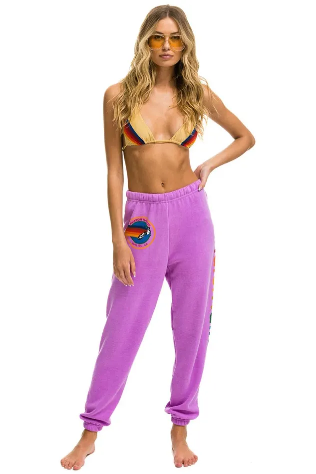 Women Sweatpants Aviator Nation Malibu Sweatpants 8211 Neon Purple