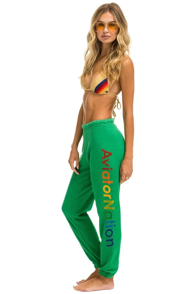 Women Sweatpants Aviator Nation Miami Sweatpants 8211 Kelly Green