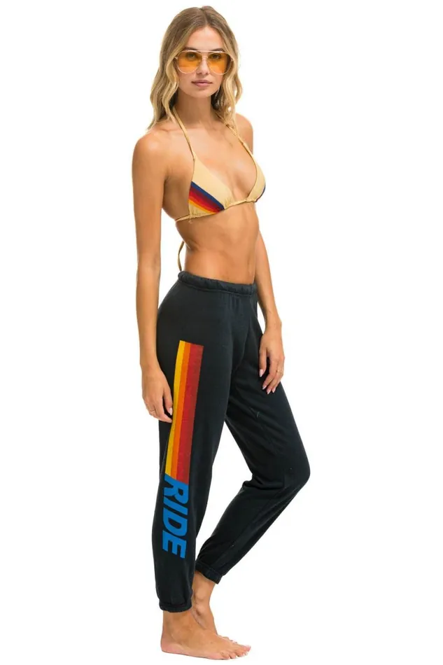 Women Sweatpants Aviator Nation Ride Logo Sweatpants 8211 Charcoal