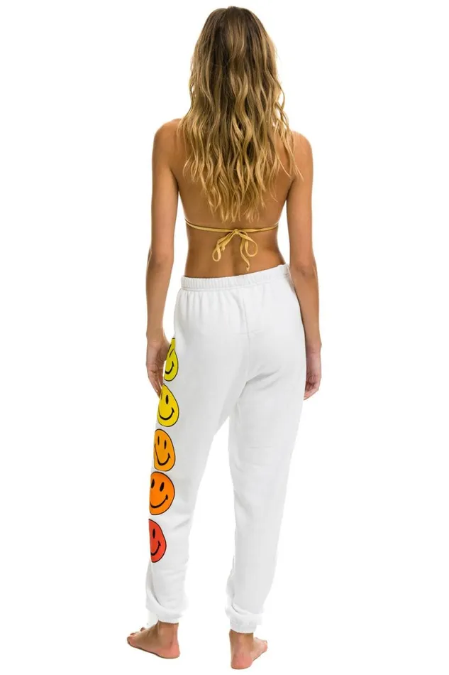 Women Sweatpants Aviator Nation Smiley Sunset Sweatpants 8211 White