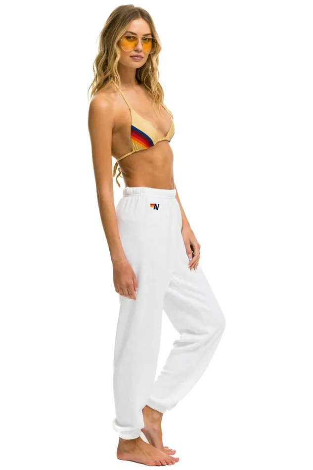 Women Sweatpants Aviator Nation Smiley Sunset Sweatpants 8211 White