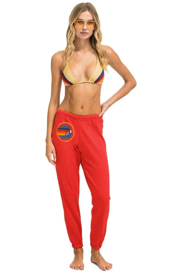 Women Sweatpants Aviator Nation Sweatpants 8211 Red