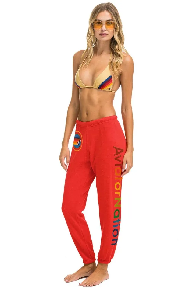 Women Sweatpants Aviator Nation Sweatpants 8211 Red