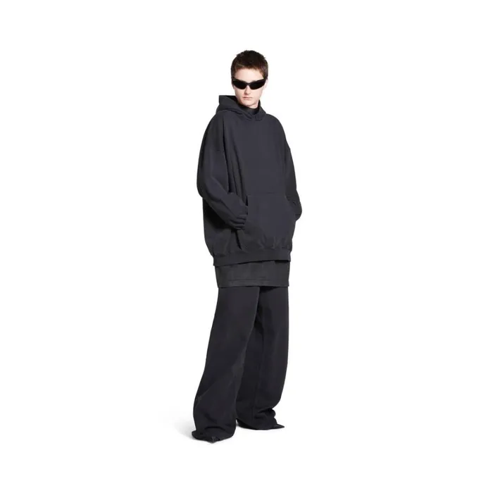 Women Sweatshirts and Hoodies Balenciaga Balenciaga Back Hoodie Large Fit In Black