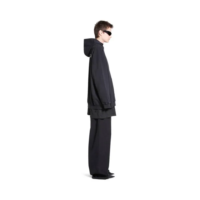 Women Sweatshirts and Hoodies Balenciaga Balenciaga Back Hoodie Large Fit In Black