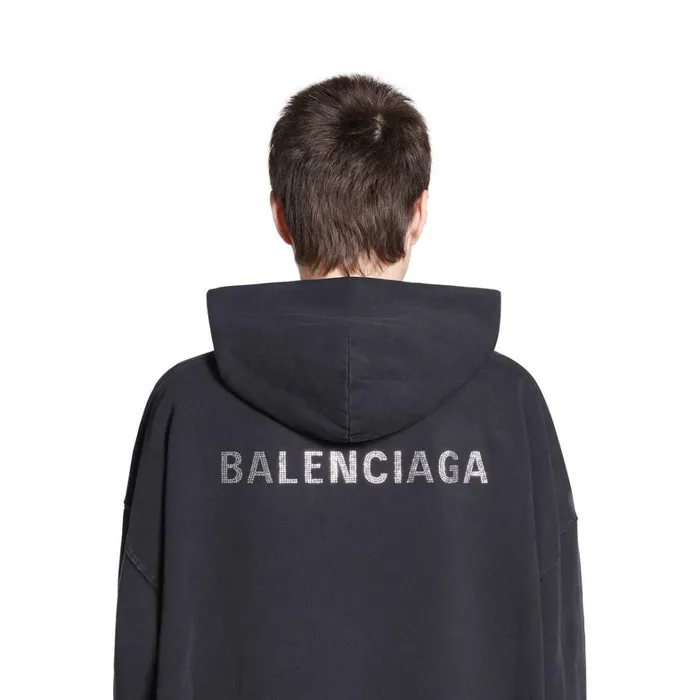 Women Sweatshirts and Hoodies Balenciaga Balenciaga Back Hoodie Large Fit In Black