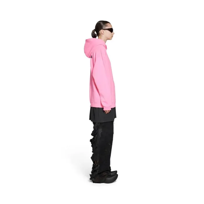 Women Sweatshirts and Hoodies Balenciaga Balenciaga Back Hoodie Medium Fit In Fluo Pink