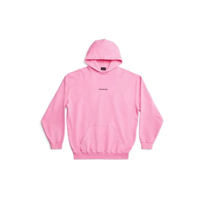 Women Sweatshirts and Hoodies Balenciaga Balenciaga Back Hoodie Medium Fit In Fluo Pink