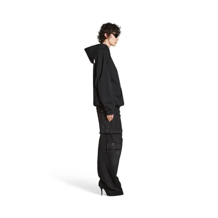 Women Sweatshirts and Hoodies Balenciaga Handdrawn Balenciaga Hoodie Medium Fit In Black
