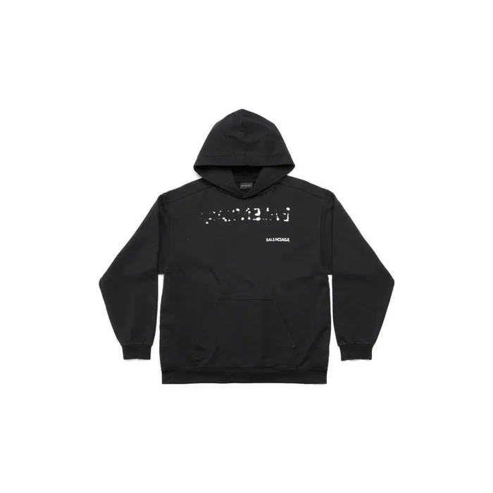 Women Sweatshirts and Hoodies Balenciaga Handdrawn Balenciaga Hoodie Medium Fit In Black