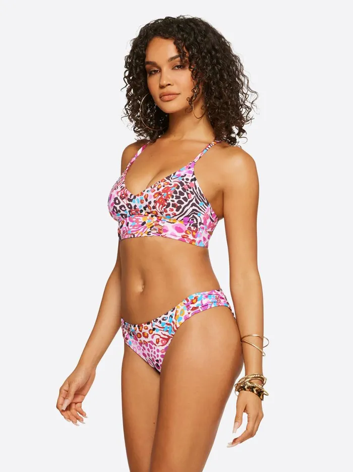 Women Swim Jessica Simpson French Exit Cropped Cami In Pink Multi