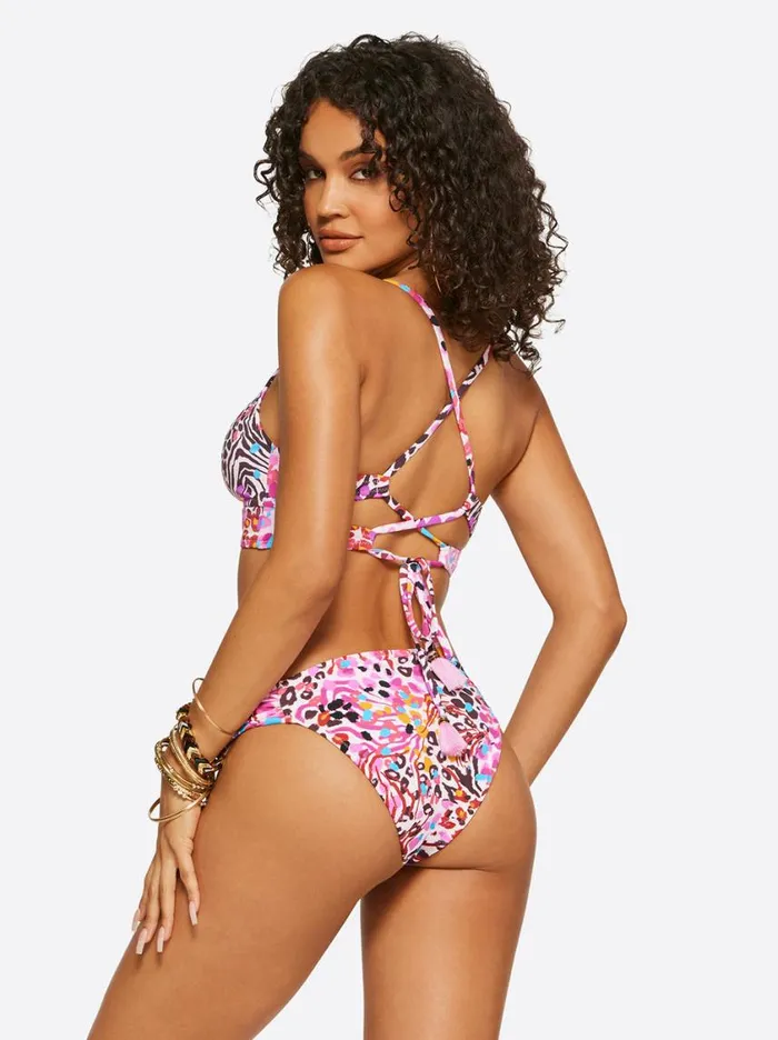 Women Swim Jessica Simpson French Exit Cropped Cami In Pink Multi