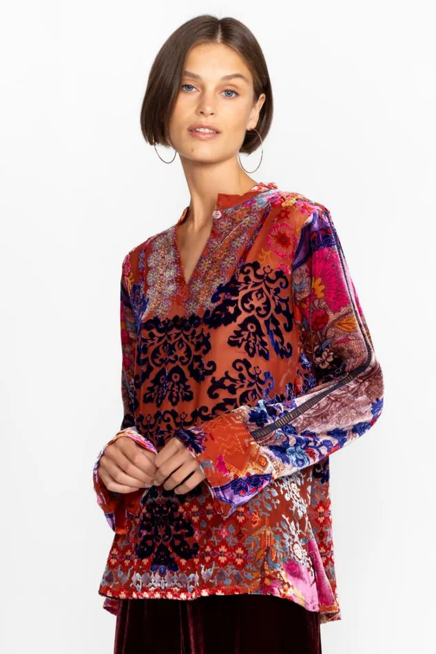 Women Syriah Burnout Enta Blouse Multi Johnny Was Tops Women Syriah Burnout Enta Blouse Multi Johnny Was Tops