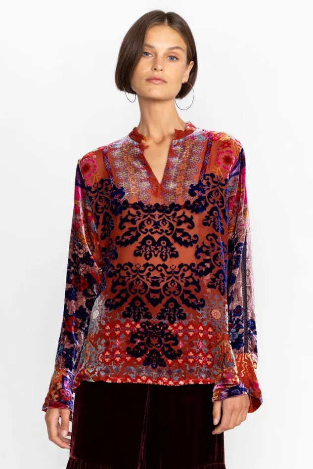 Women Syriah Burnout Enta Blouse Multi Johnny Was Tops Women Syriah Burnout Enta Blouse Multi Johnny Was Tops